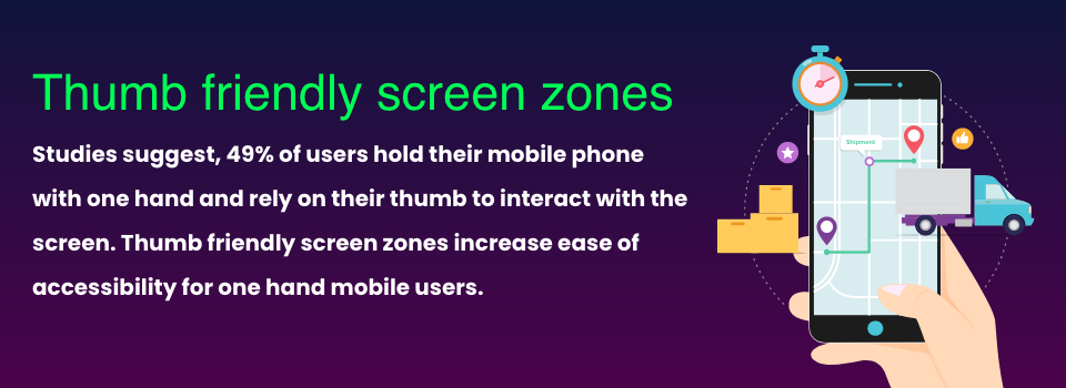 Thumb Friendly Screen Zones